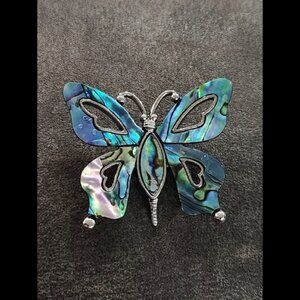 Abalone Shell Butterfly Brooch